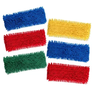 Chenille-velvet mop pads, 6-pack